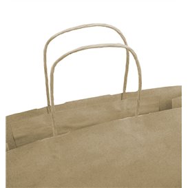 Paper Bag with Handles Kraft 100g/m² 32+12x40cm (25 Units)