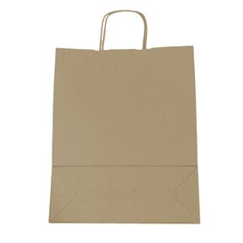 Paper Bag with Handles Kraft 100g/m² 32+12x40cm (250 Units)