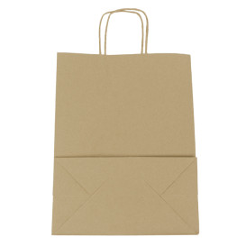 Paper Bag with Handles Kraft Brown 100g/m² 25+13x33cm (25 Units) 