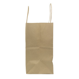 Paper Bag with Handles Kraft Brown 100g/m² 27+14x26cm (25 Units) 