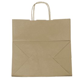 Paper Bag with Handles Kraft Brown 80g/m² 30+18x29cm (25 Units) 