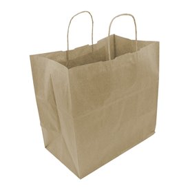 Paper Bag with Handles Kraft Brown 80g/m² 30+18x29cm (25 Units) 