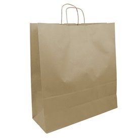 Paper Bag with Handles Kraft Brown 100g/m² 44+15x46cm (25 Units) 