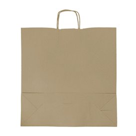 Paper Bag with Handles Kraft Brown 100g/m² 44+15x46cm (25 Units) 