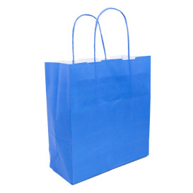Paper Bag with Handles Turquoise 100g/m² 22+9x23cm (200 Units)