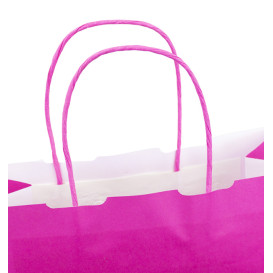 Paper Bag with Handles Fuchsia 100g/m² 25+11x31cm (200 Units)