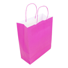 Paper Bag with Handles Fuchsia 100g/m² 25+11x31cm (25 Units) 