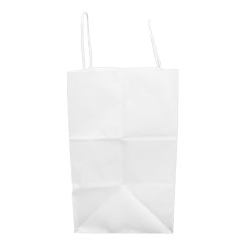 Paper Bag with Handles Kraft White 100g/m² 30+18x29cm (200 Units) 