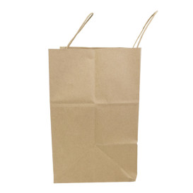 Paper Bag with Handles Kraft Brown 100g/m² 30+18x29cm (200 Units)