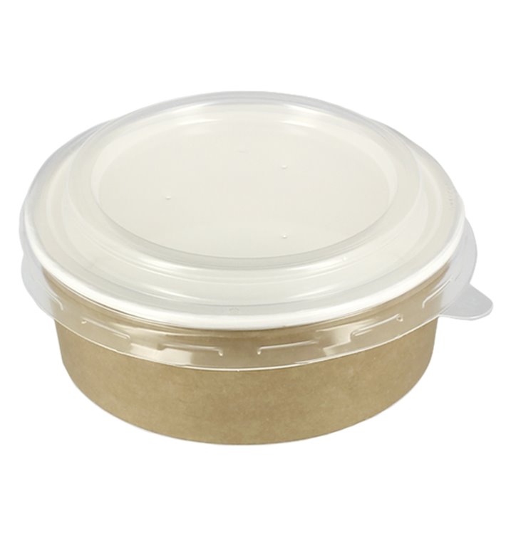 Paper Soup Bowl with Lid Kraft PP 19 Oz/550ml (250 Units)