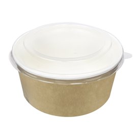 Paper Soup Bowl with Lid Kraft PP 25 Oz/750ml (50 Units) 