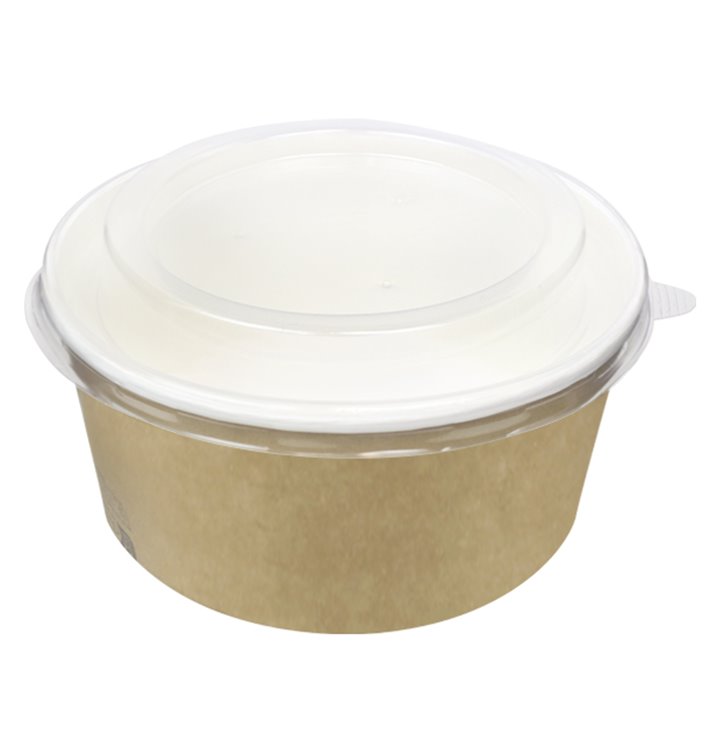 Paper Soup Bowl with Lid Kraft PP 25 Oz/750ml (50 Units) 