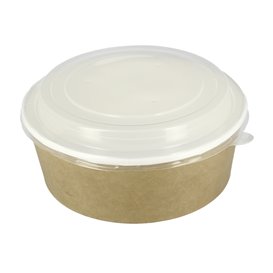 Paper Soup Bowl with Lid Kraft PP 38 Oz/1140ml (25 Units)