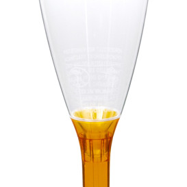 Plastic Stemmed Flute Sparkling Wine Orange Clear 120ml 2P (40 Units)