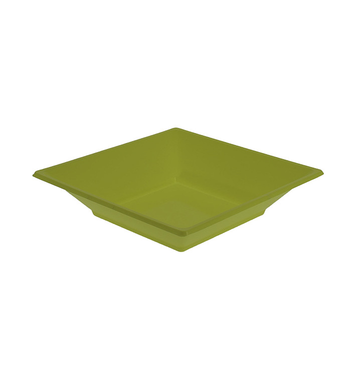Plastic Plate Deep Square shape Pistachio Green 17 cm (300 Units)