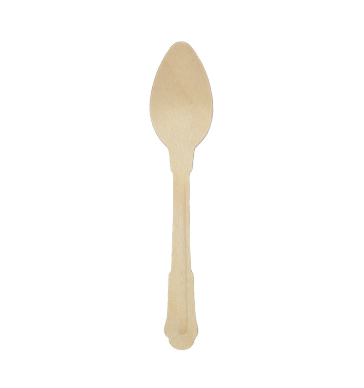 Wooden Teaspoon Coffee 12cm (100 Units)  