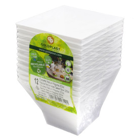 Tasting Plastic Bowl PS "Pagoda" Medium Size White 200 ml (240 Units)