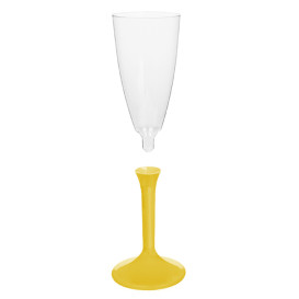 Plastic Stemmed Flute Sparkling Wine Yellow 120ml 2P (200 Units)