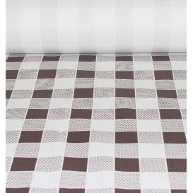 Paper Tablecloth Roll Brown Checkers 1x100m. 40g (6 Units)