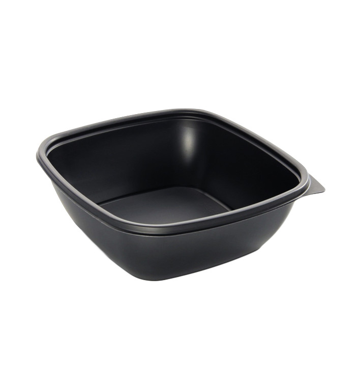 Plastic Deli Container PP Black 750ml 16,5x16,5x6cm (50 Units) 
