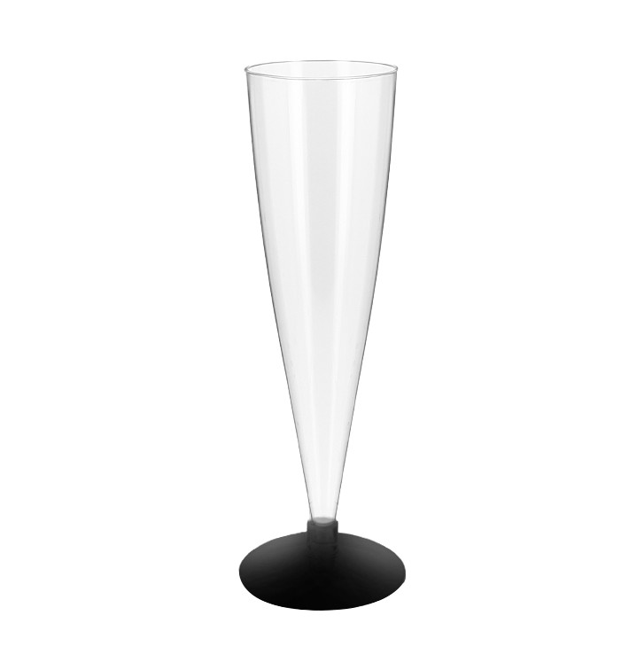 Plastic Stemmed Cup Sparkling Wine Black 150ml 2P (432 Units)