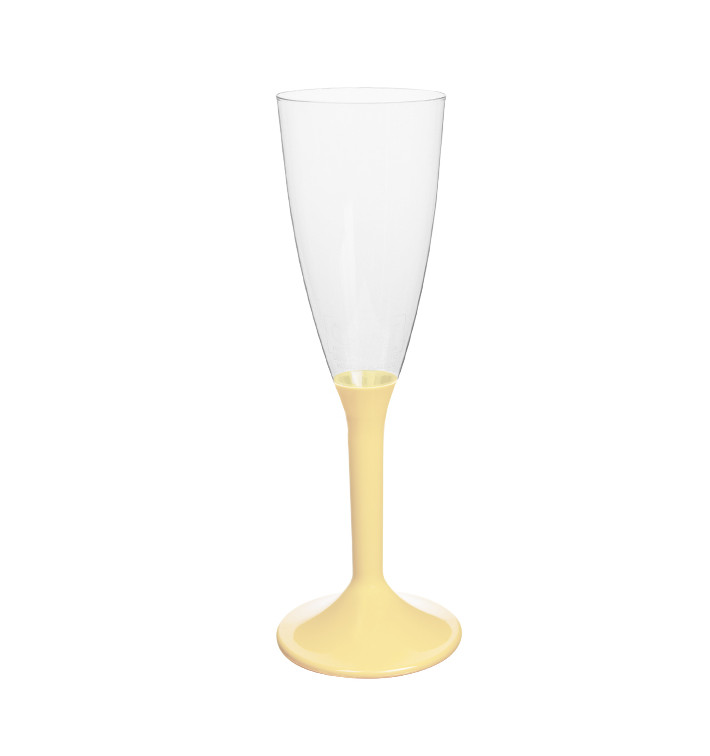 Plastic Stemmed Flute Sparkling Wine Cream 120ml 2P (40 Units)