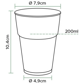 Plastic Pint Glass PS Clear Crystal 200 ml (40 Units) 