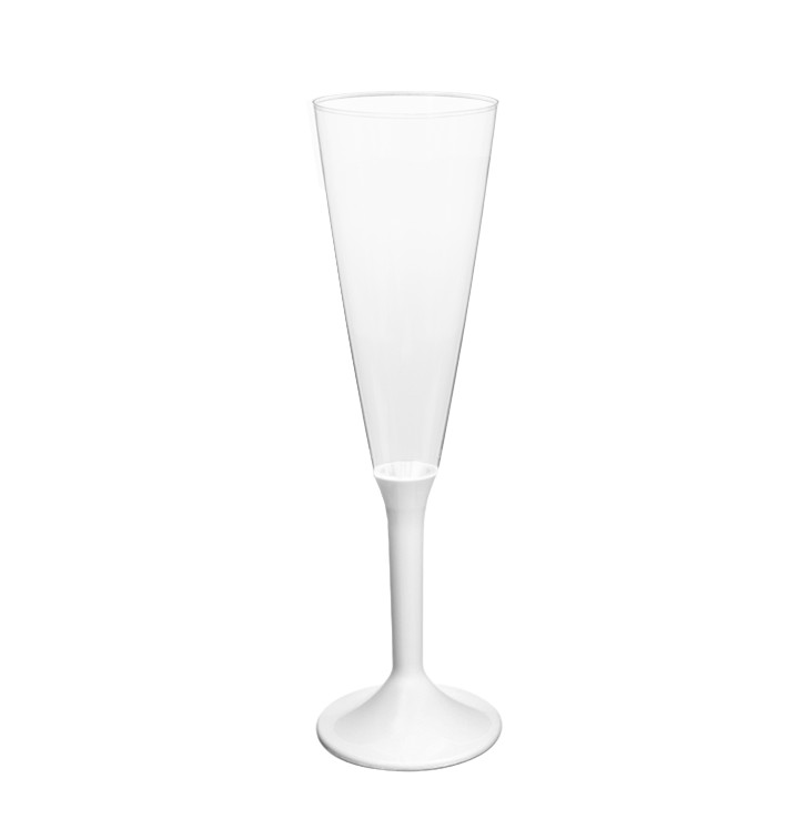 Plastic Stemmed Flute Sparkling Wine White 160ml 2P (200 Units)