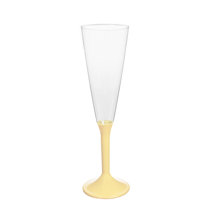 Plastic Stemmed Flute Sparkling Wine Cream 160ml 2P (40 Units)