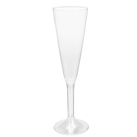 Plastic Stemmed Flute Sparkling Wine Clear 160ml 2P (40 Units)