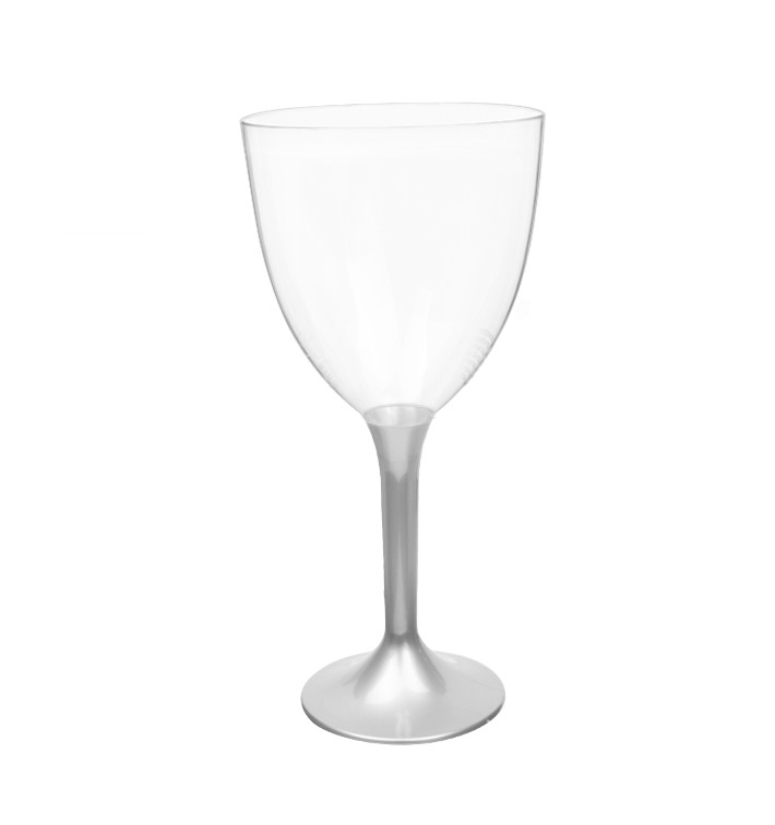 Plastic Stemmed Glass Wine Grey Removable Stem 300ml (40 Units)