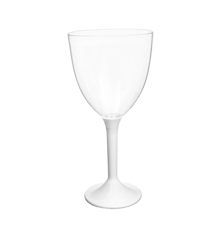 Plastic Stemmed Glass Wine White Removable Stem 300ml (200 Units)