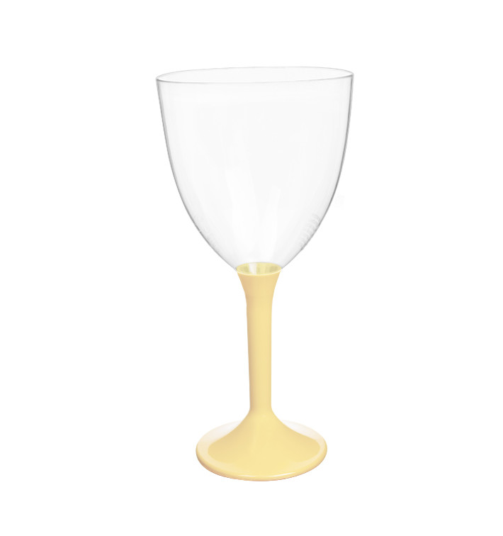 Plastic Stemmed Glass Wine Cream Removable Stem 300ml (40 Units)