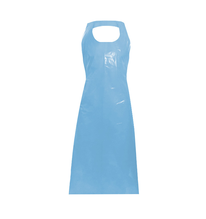 Disposable Plastic Apron PE G80 Blue 76x120cm (50 Units)  