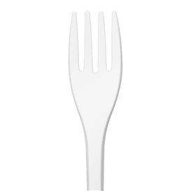 Cornstarch Fork Biodegradable CPLA White 17cm (25 Units)