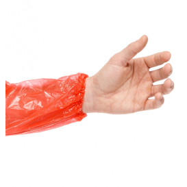 Disposable Plastic Over Sleeve PE Red G80 18x44cm (1.000 Units)