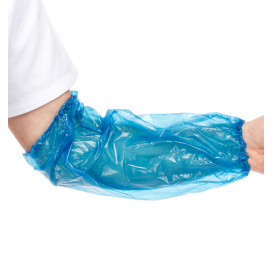Disposable Plastic Over Sleeve PE Blue G120 18x44cm (100 Units)  