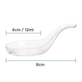 Plastic Tasting Spoon PS Clear 8 cm (24 Units)  