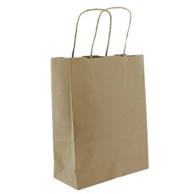 Paper Bag with Handles Kraft 100g/m² 18+8x24cm (450 Units)