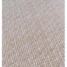 Pre-Cut Paper Tablecloth 1,2x1,2m "Between Lines" Brown 40g/m² (300 Units)