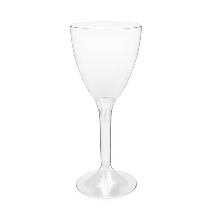 Plastic Stemmed Glass Wine Clear Removable Stem 180ml (40 Units)