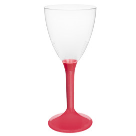 Plastic Stemmed Glass Wine Coral Removable Stem 180ml (20 Units)