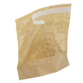Paper Food Bag Kraft and window Autoseal 14x16cm (4000 Units)