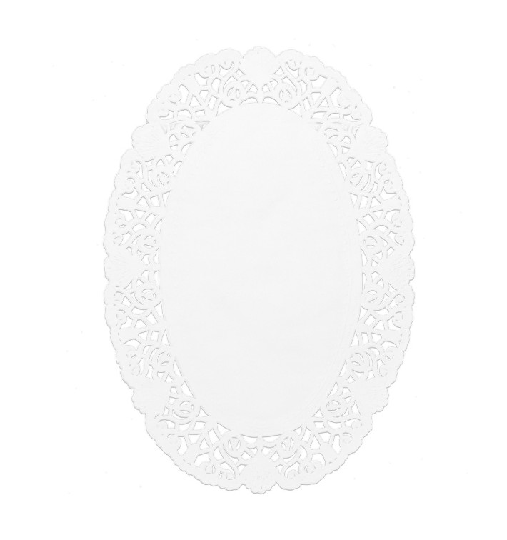Paper Lace Doilie Oval Shape "Litos" White 18x25cm (250 Units)  