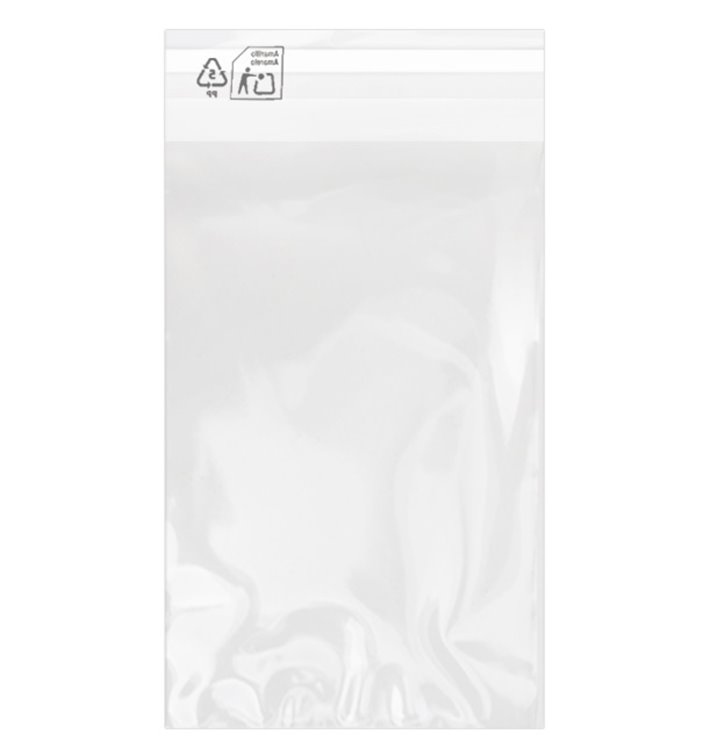 Plastic Bag with Adhesive Flap Cellophane 12x18cm G-160 (100 Units)  