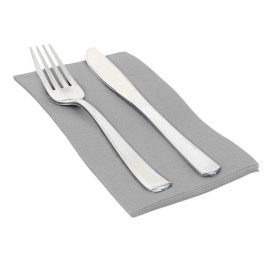 Paper Napkin Double Point 1/8 Grey 40x40cm (1200 Units)