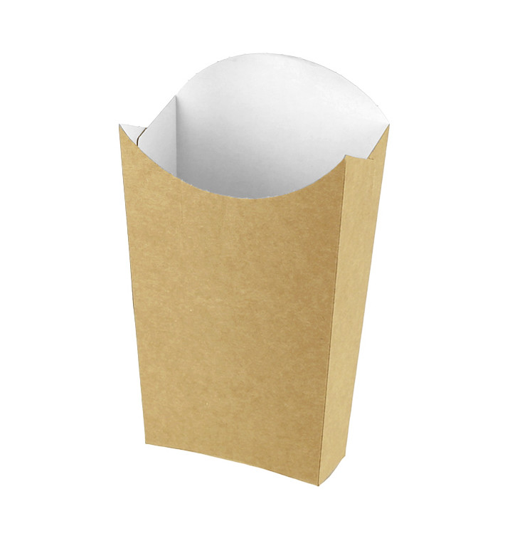 Paper French Fries Scoop Container Kraft Large size 8,2x3,3x14,9cm (25 Units) 
