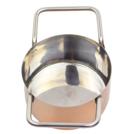 Serving Mini Cooking Pot Bowl Steel Copper Ø7x4,5cm (1 Unit) 
