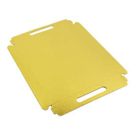 Paper Tray with Handles Rectangular shape Gold 22x28cm (400 Units)