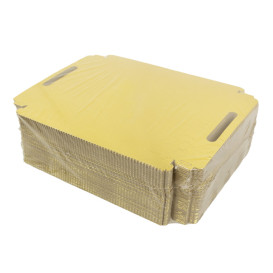 Paper Tray with Handles Rectangular shape Gold 22x28cm (100 Units) 